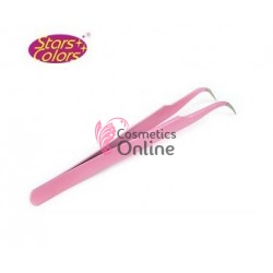 Penseta pentru gene false fir cu fir Roz curba